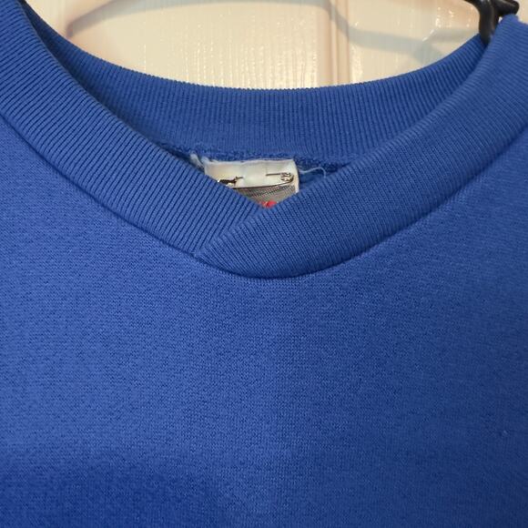 VTG 80s Nike Gray Label Crewneck Sweatshirt Size S Blue White Big Swoosh Logo - Picture 4 of 8